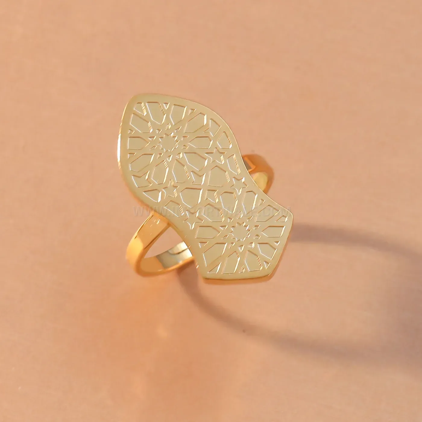 Laser Engraved Nalain Shareef Stainless Steel Ring