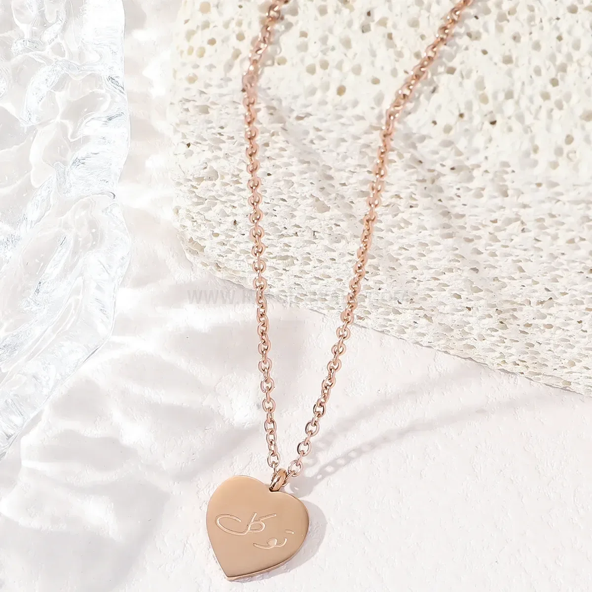 Modern Stainless Steel Arabic Calligraphy Heart Pendant Necklace