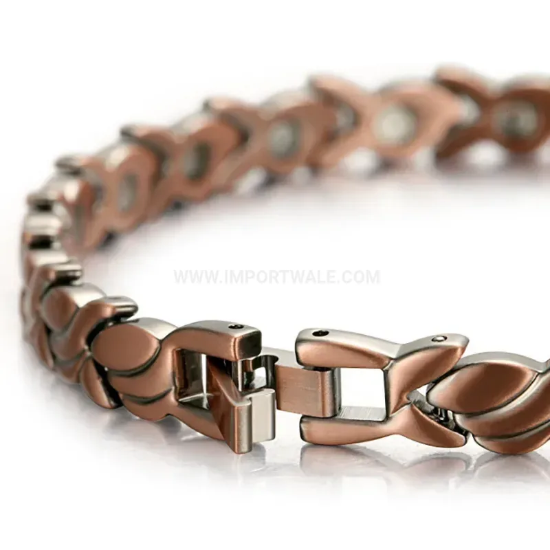 Bold Minimalist Pure Copper Swallow Charm Magnetic Bracelet
