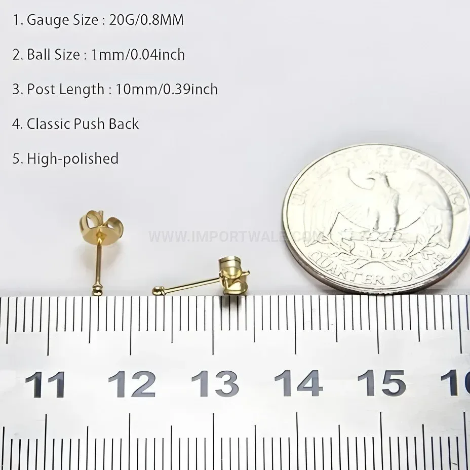 Premium Stainless Steel Spherical Ball Piercing Stud Earring Collection