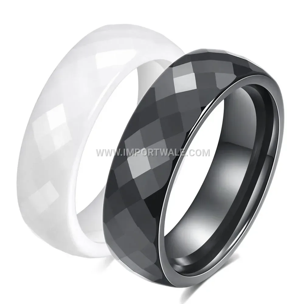 Faceted Minimalist Ceramic Band Ring