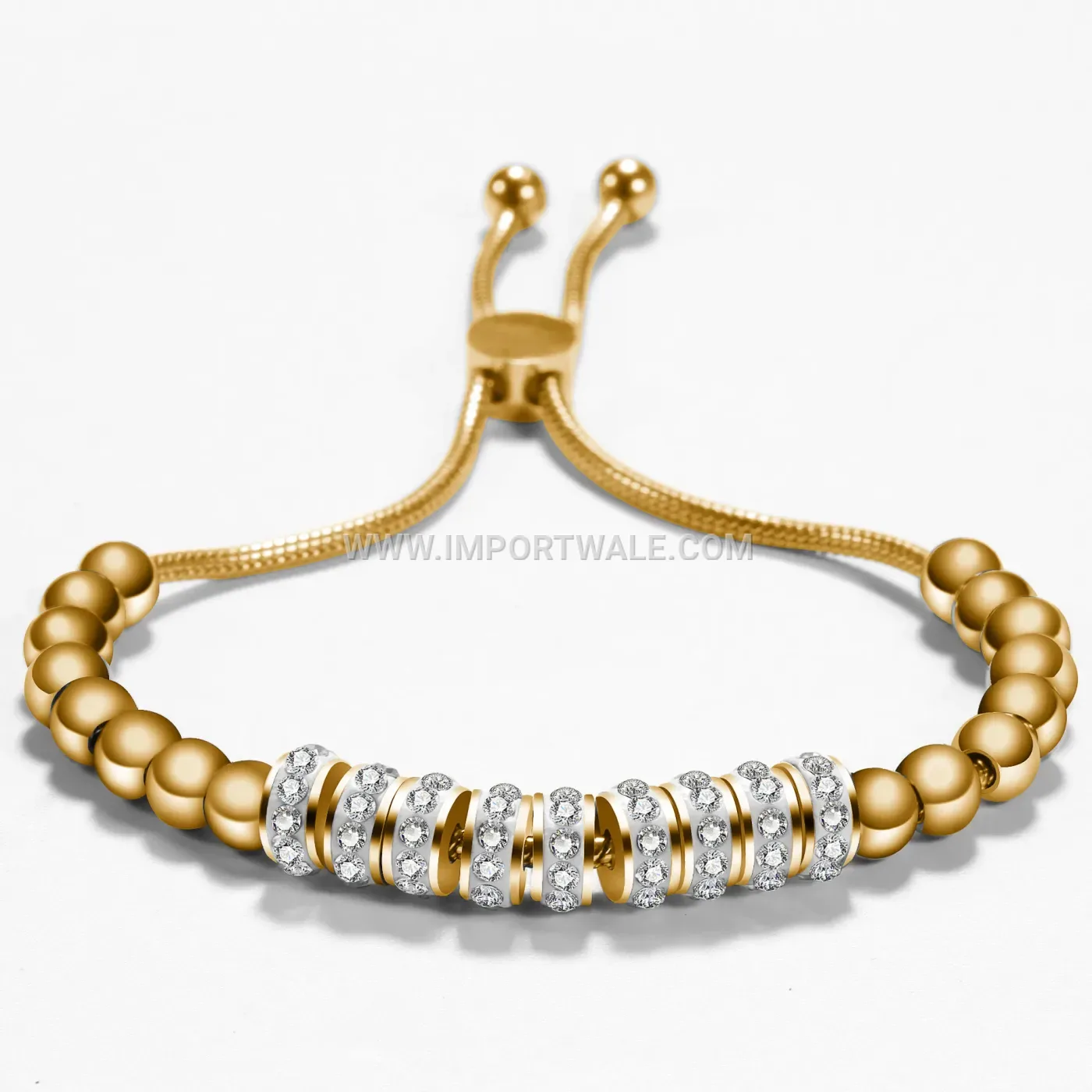 Minimalist Adjustable Stainless Steel Beaded Chain Bracelet