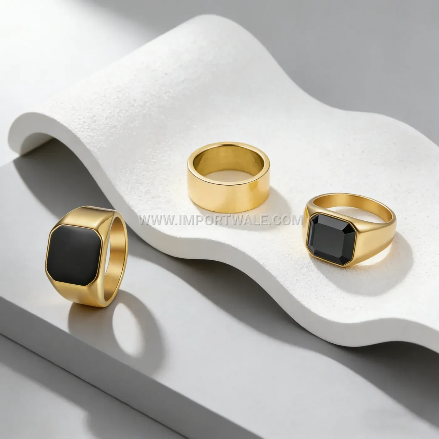 Arabic Numeral Spinner Stainless Steel Band Ring