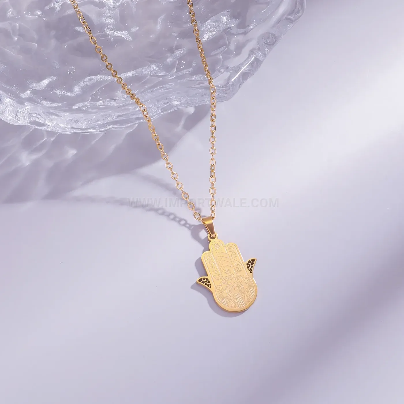 Trendy Stainless Steel Hand Calligraphy Islamic Pendant Necklace