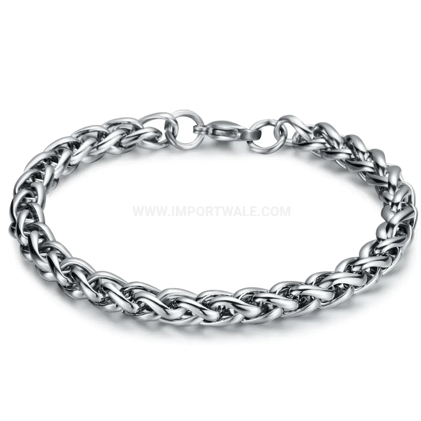 Chunky Stainless Steel Basket Weave Chain Bracelet 8MM