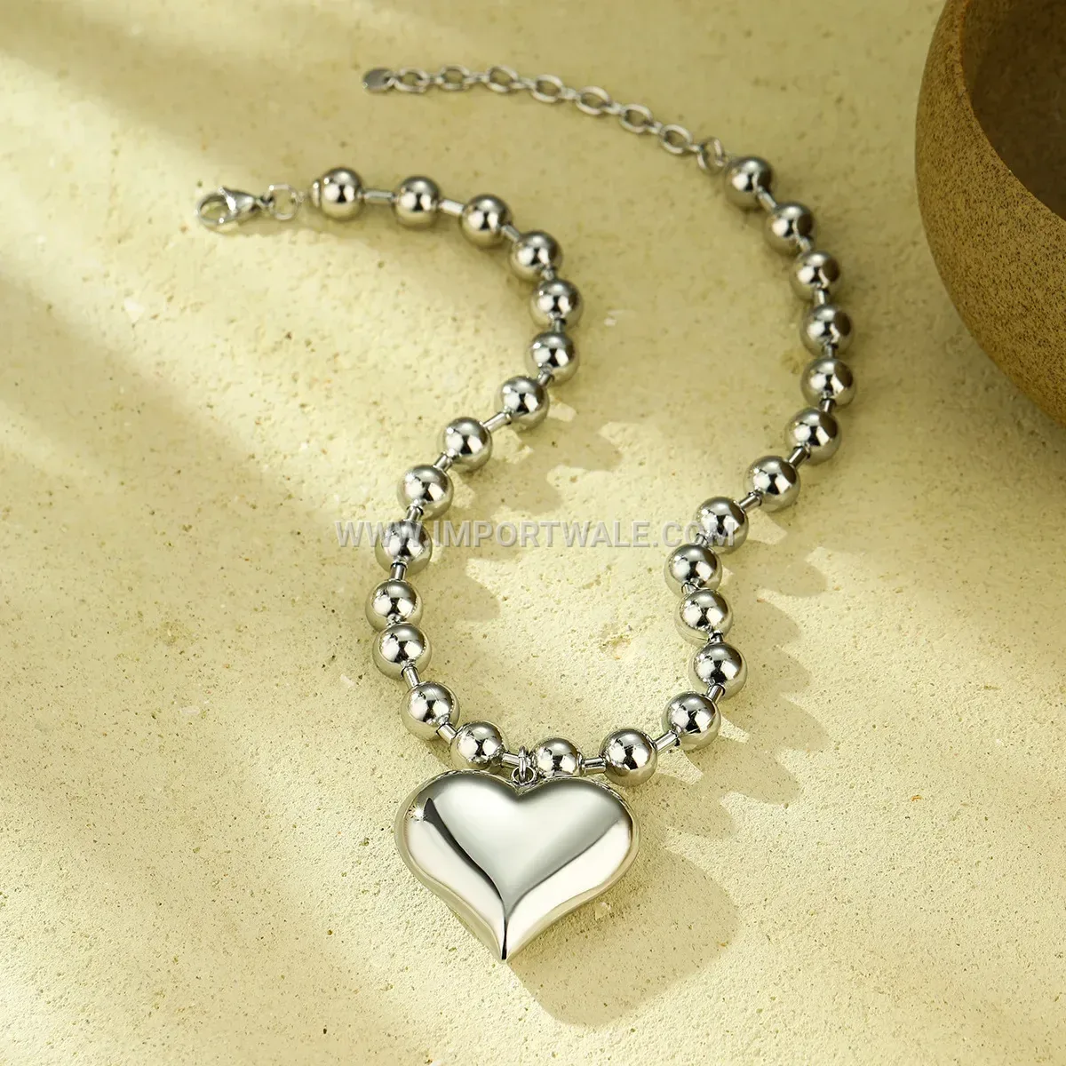 Stainless Steel Star and Heart Link Chain Necklace