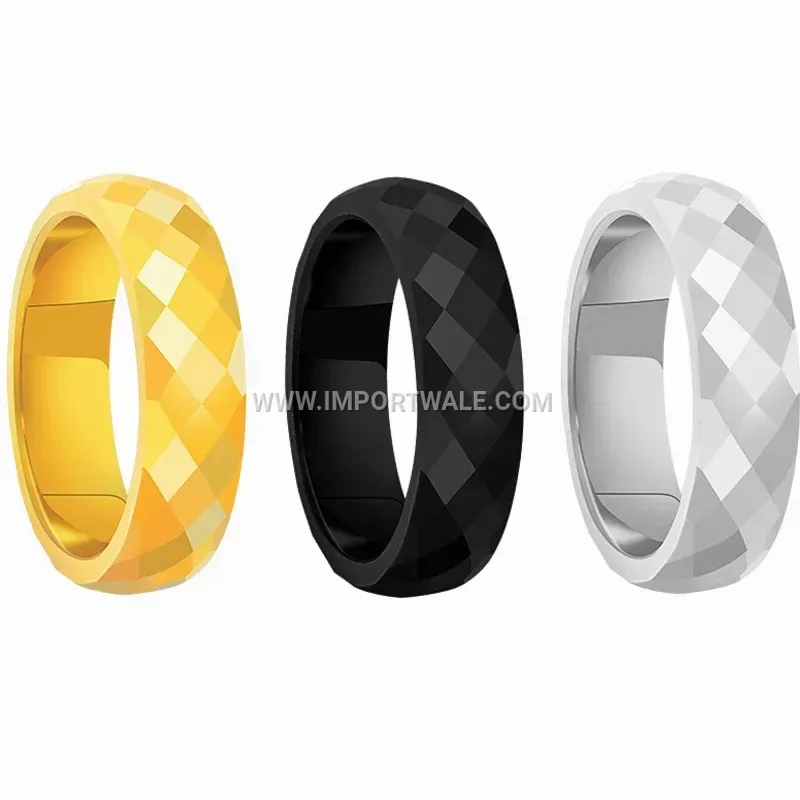 Multi-Faceted Geometric 316L Stainless Steel Faceted Ring