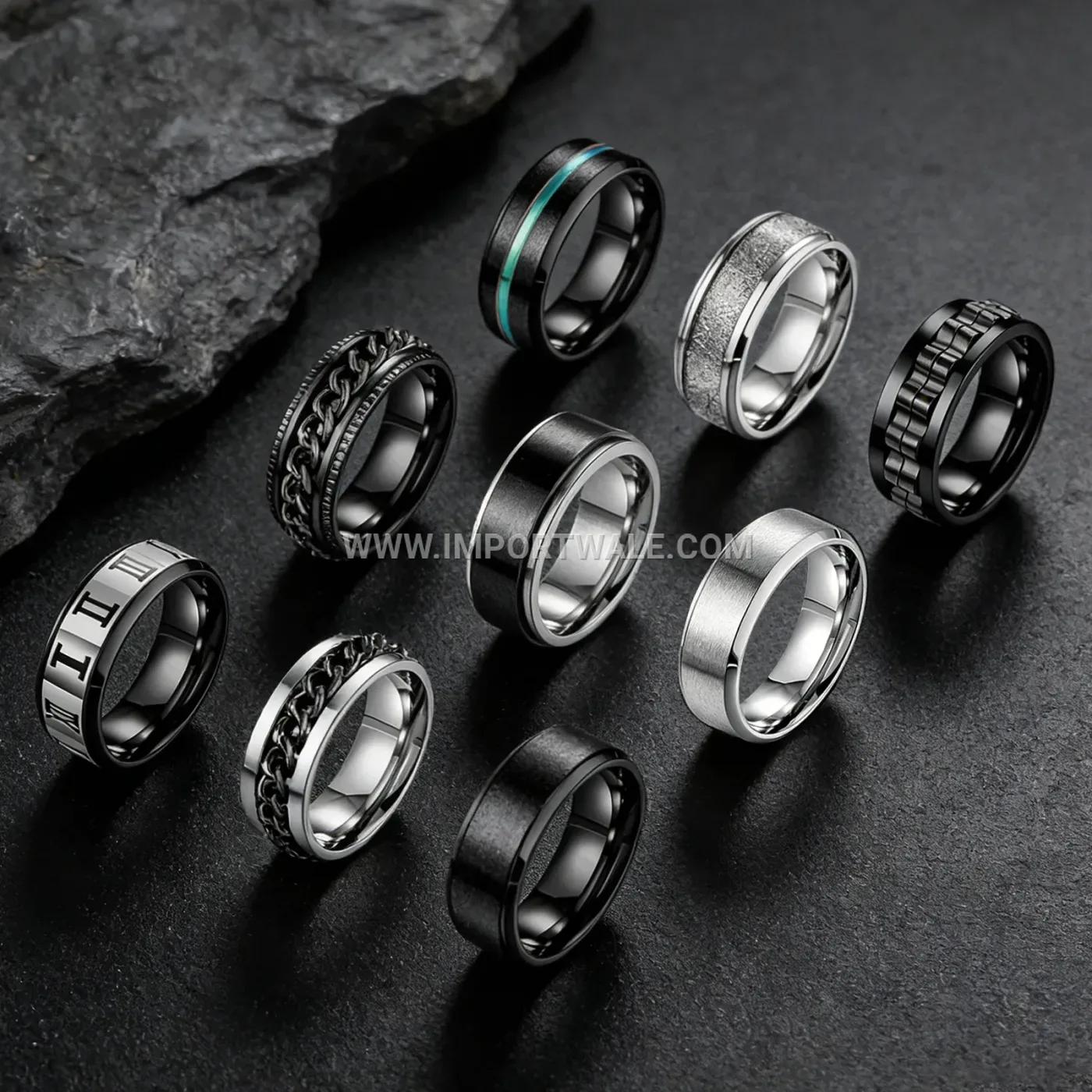 Spinner Stainless Steel Relief Ring Set