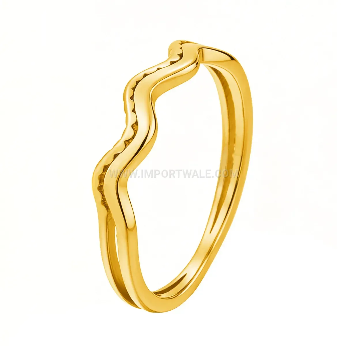 Minimalist Double Layer Wave Stainless Steel Band Ring