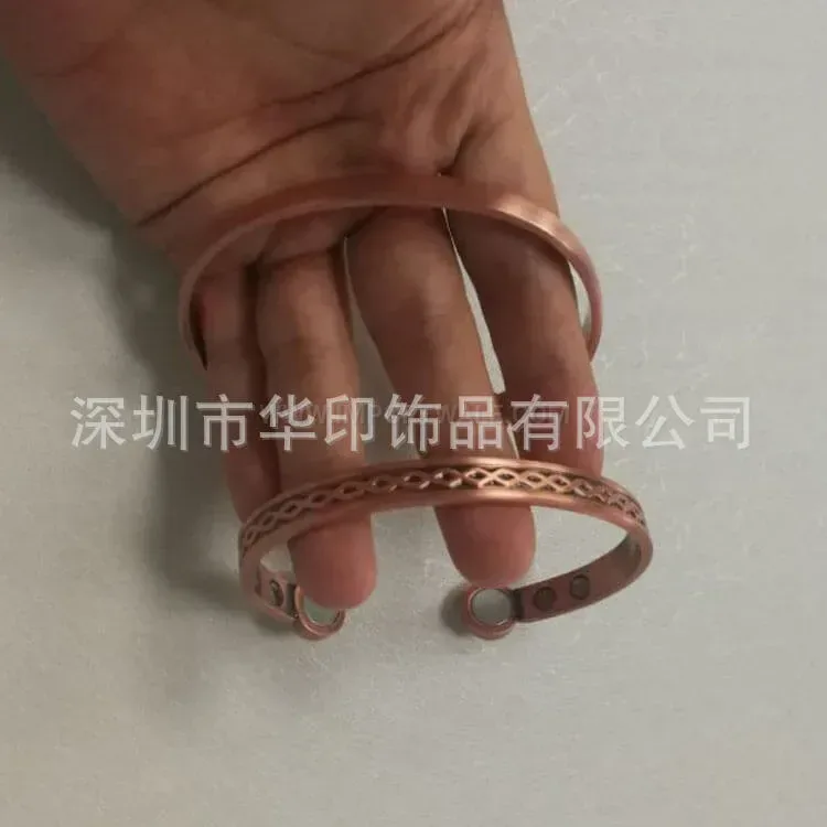 Vintage Red Copper Adjustable Open Cuff Magnetic Energy Bracelet