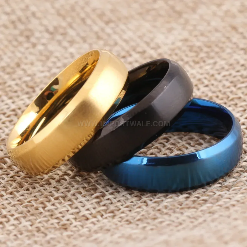Modern Classic Sleek Stainless Steel 6mm Couple Band Ring