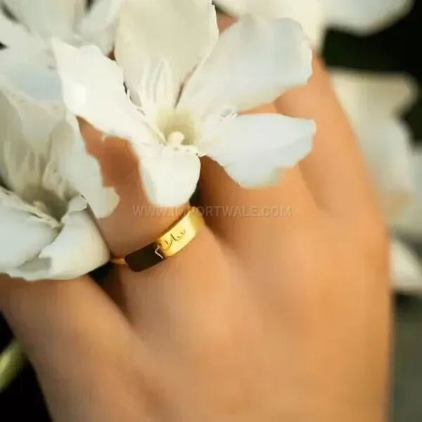 Modern Stainless Steel Arabic Scripture Bar Ring