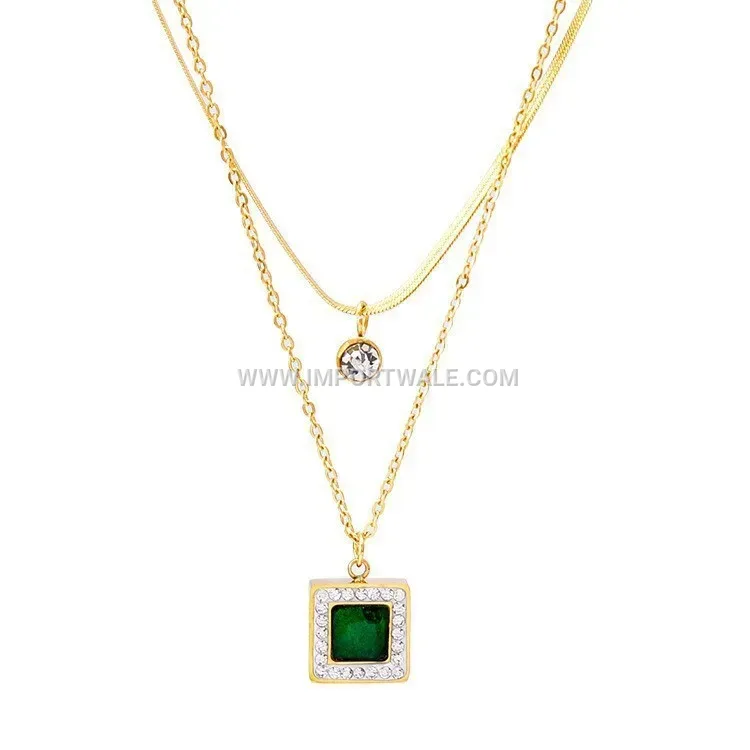 Vintage Emerald Style Anti Tarnish Stainless Steel Jewelry