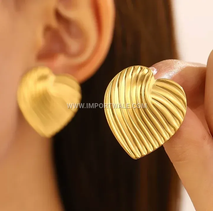 18K Gold Plated Stainless Steel Geometric Stud Earrings