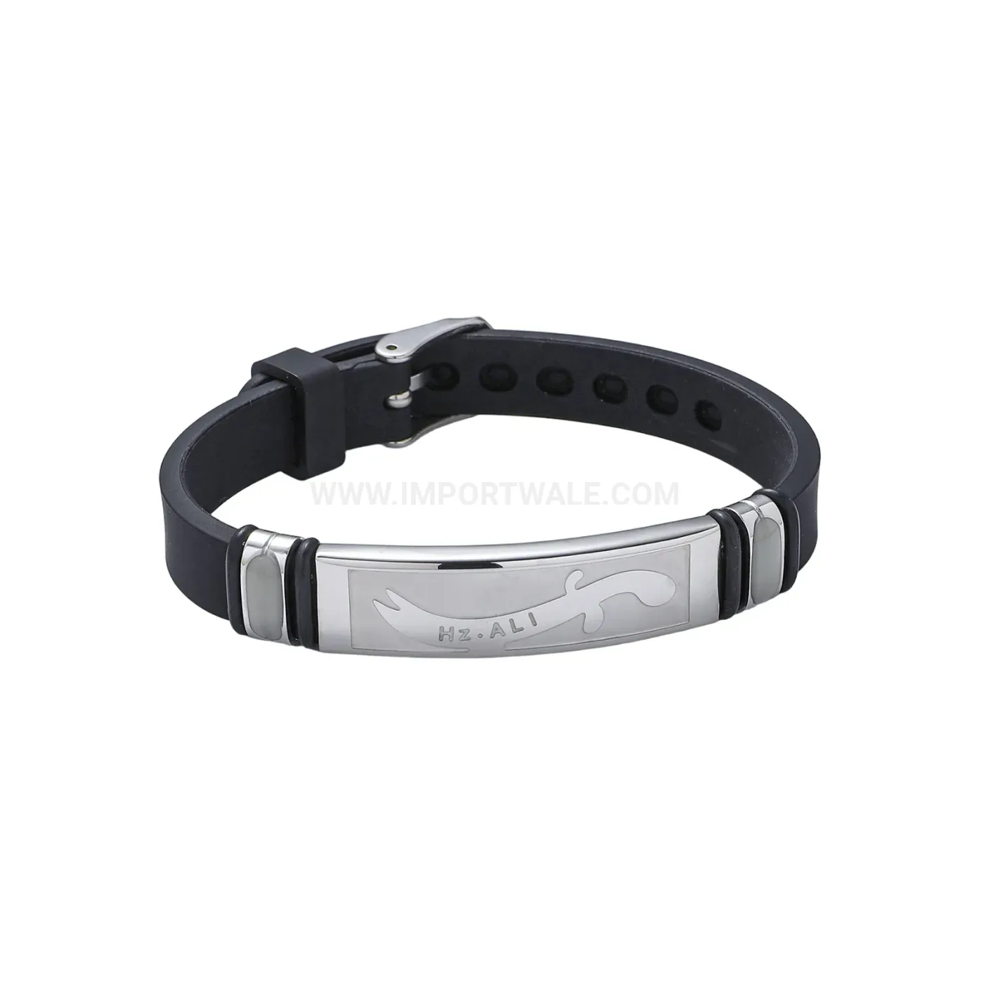 Stainless Steel and Silicone Zulfiqar Sword Mesh Bracelet