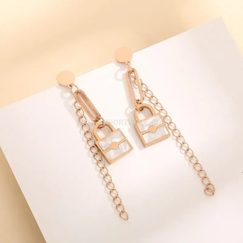 Rose Gold Plated Chain Tassel Drop Earrings