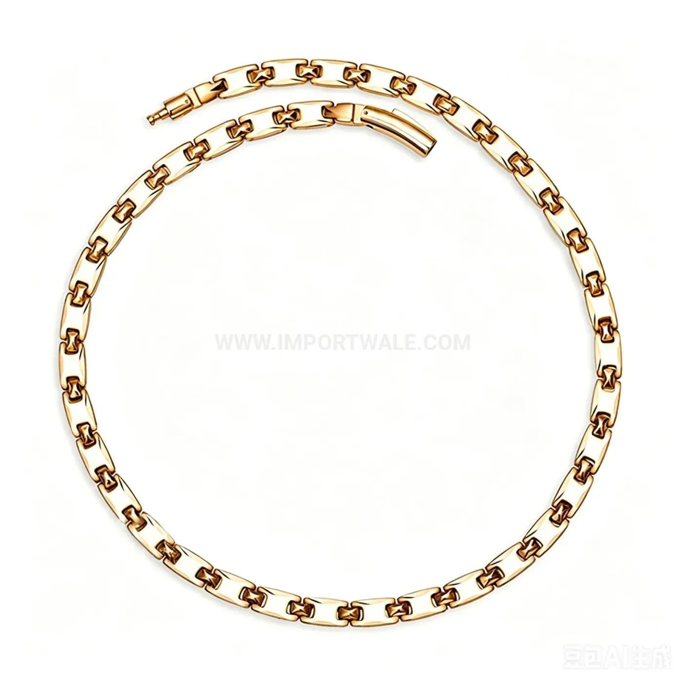 Elegant Pure Titanium Bio Magnetic Therapy Geometric Chain Necklace