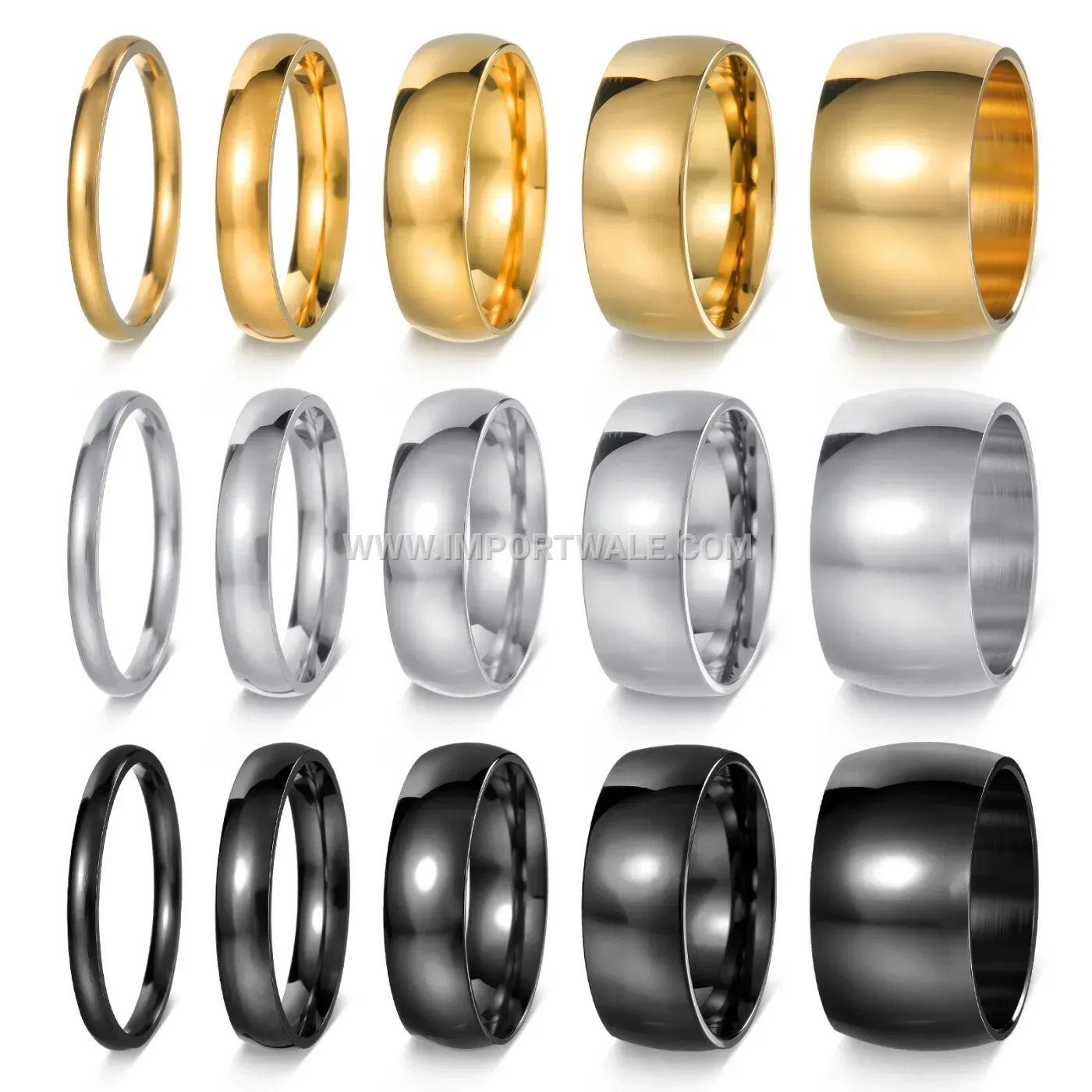 Minimalist Curved Smooth Stainless Steel Band Ring