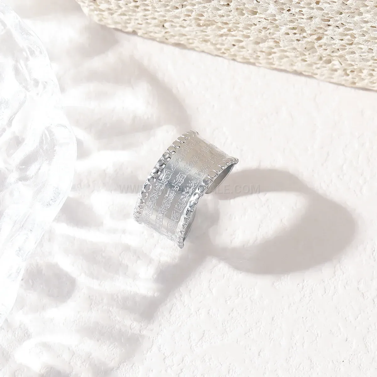Adjustable Stainless Steel Ayatul Kursi Arabic Calligraphy Ring