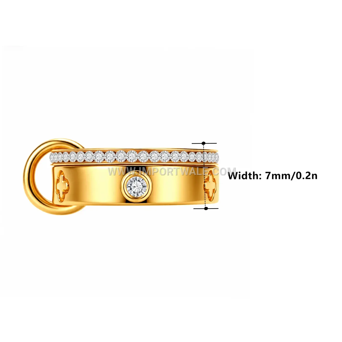 Double Band Stainless Steel Ring Accented with Sparkling Zirconia
