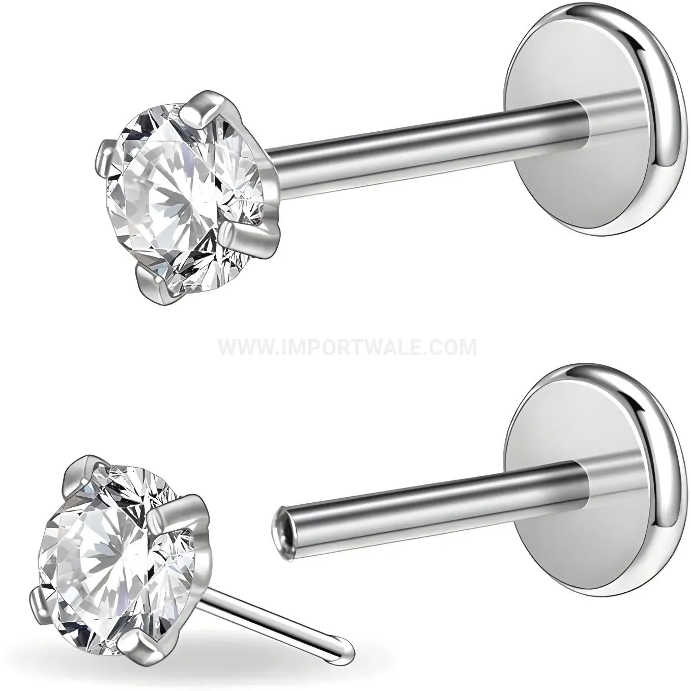 Fashion Prong Set Zirconia Stainless Steel Piercing Earring