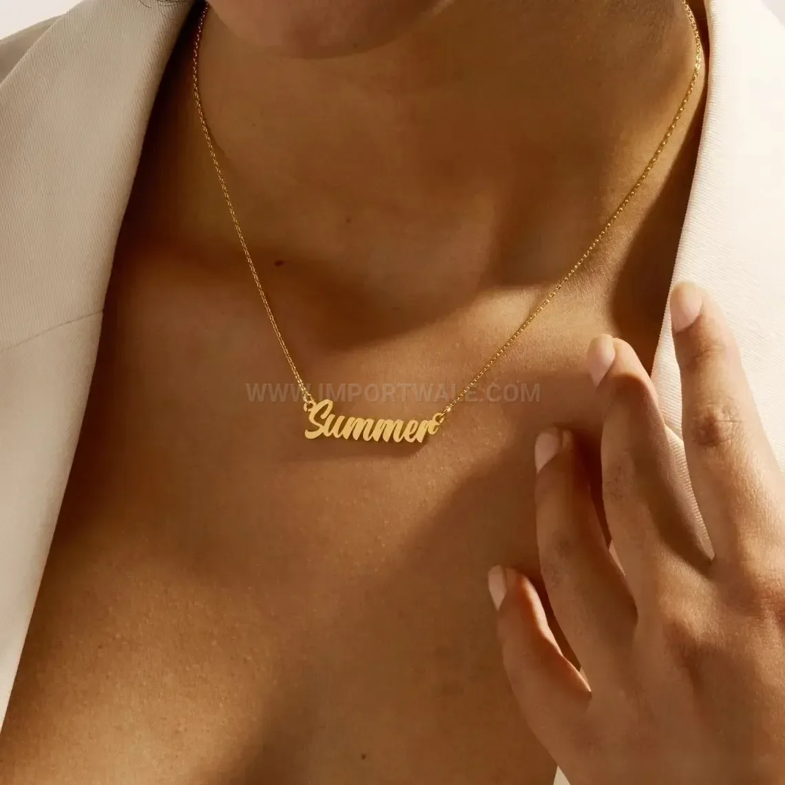Personalized Stainless Steel Arabic Calligraphy Script Custom Name Pendant Necklace