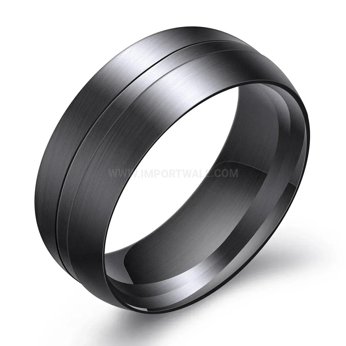 Designer Brushed Black Stainless Steel Vintage Heart Ring