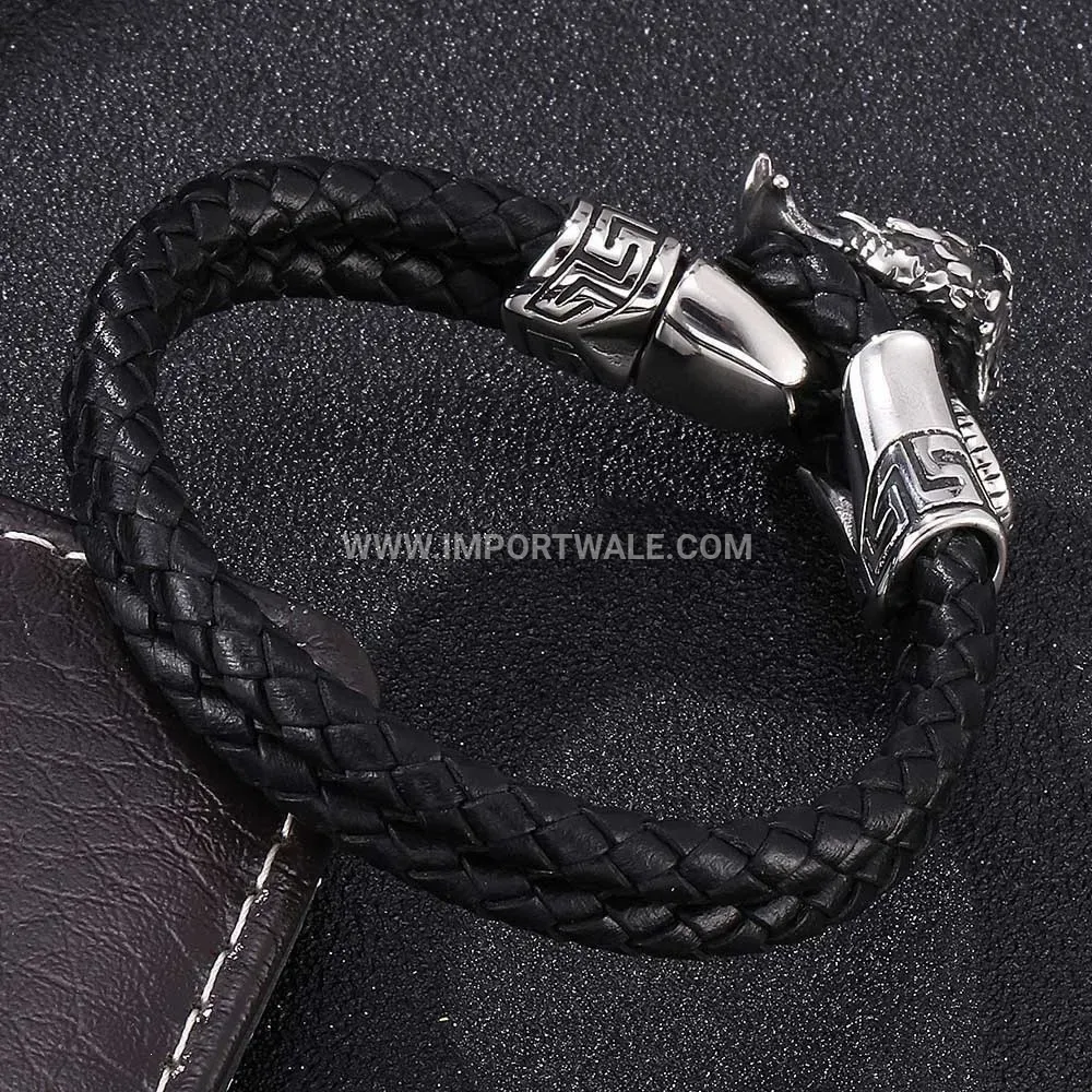 Men Geometric Titanium Steel Lattice Link Bracelet