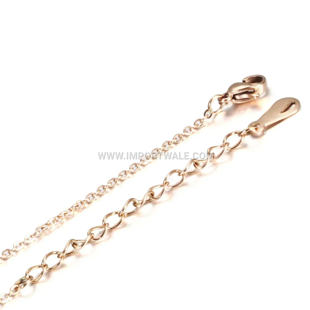 Rose Gold Stainless Steel Circular Pendant Choker Necklace