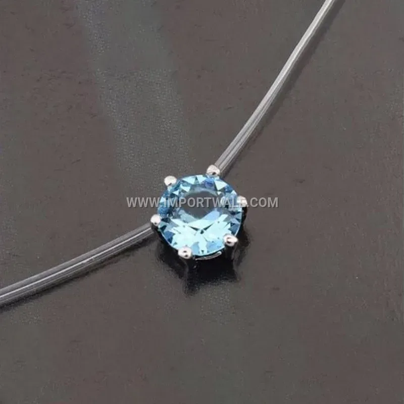 Minimalist Alloy Fishing Line Choker with Crystal Star Pendant
