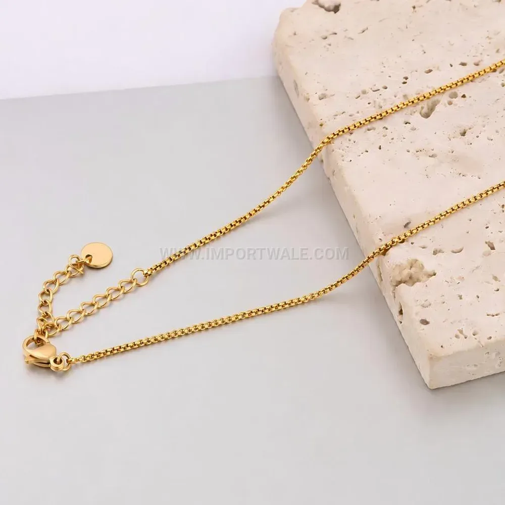 Baroque Pearl Layering Stainless Steel Gold Pendant Necklace