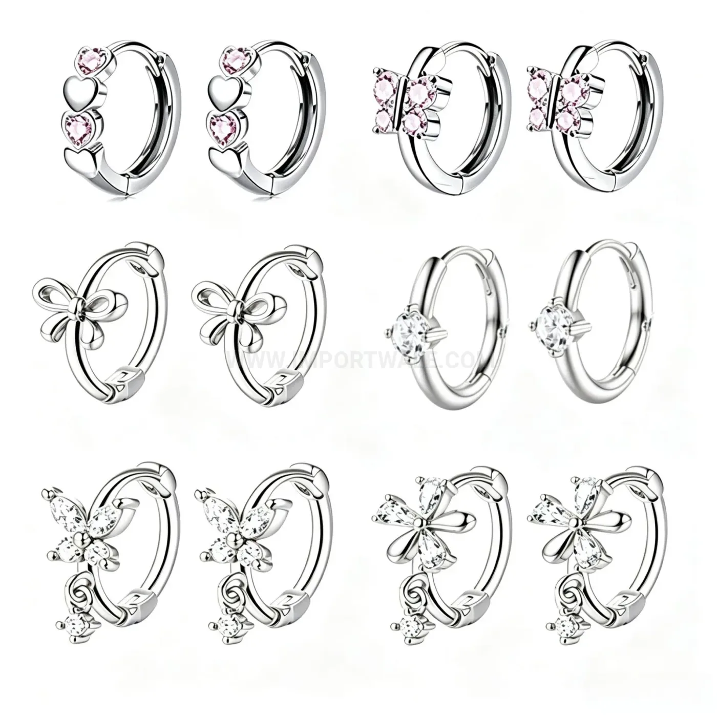 Designer Contemporary Stainless Steel Piercing Earring Set