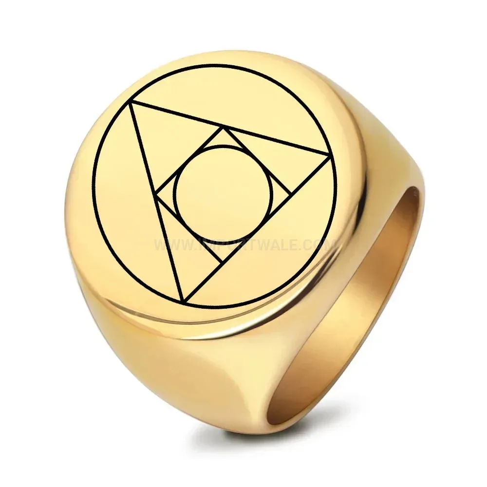 Elegant Geometric Triangle Stainless Steel Signet Ring