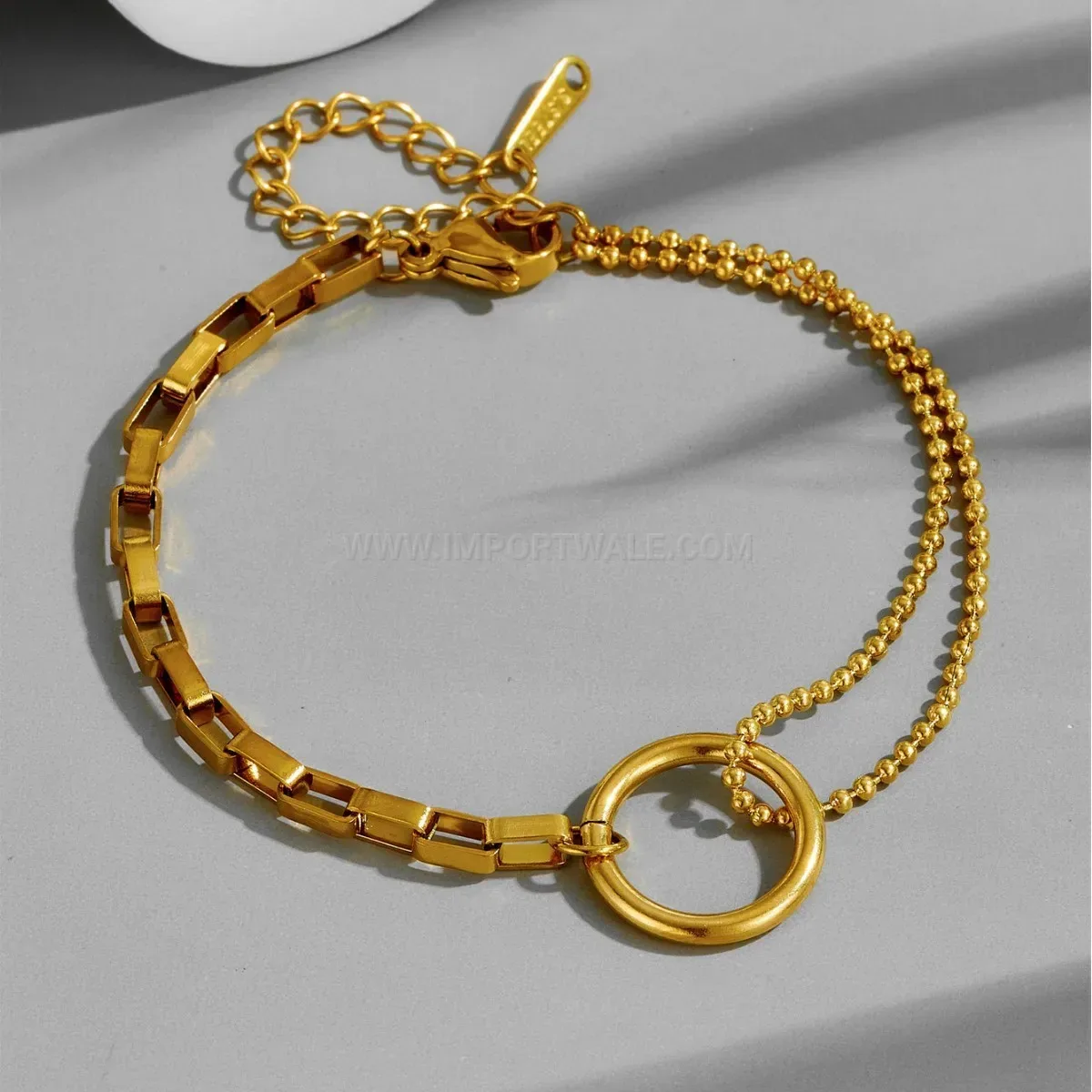 Minimalist Geometric Interlocking Ring Stainless Steel Jewelry Set