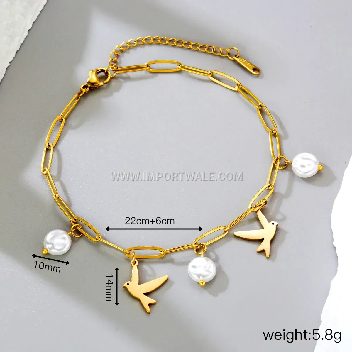 Stainless Steel Tassel Heart Motif Premium Anti Tarnish Anklet
