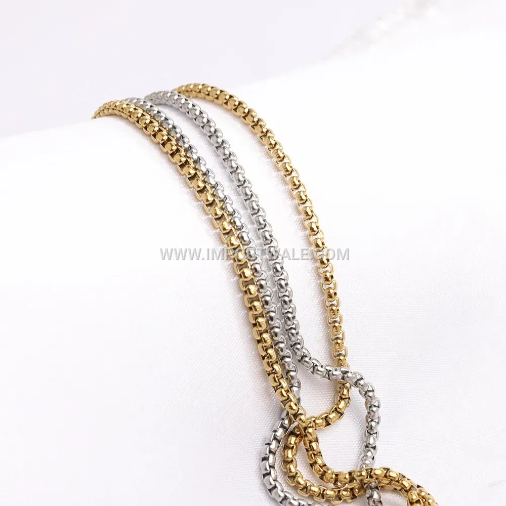 Sleek Geometric Cube Pendant Polished Stainless Steel Necklace