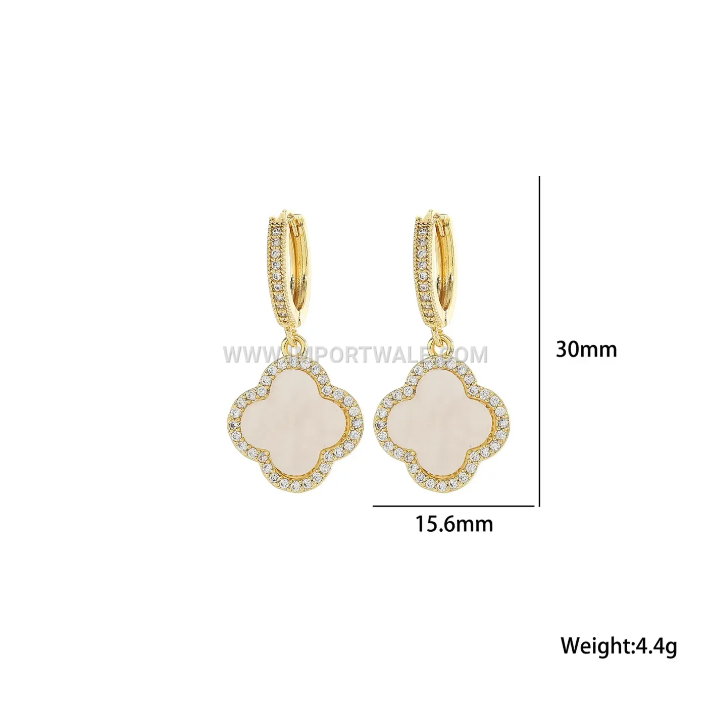 Crystal Accent Stainless Steel Clover Stud Earrings