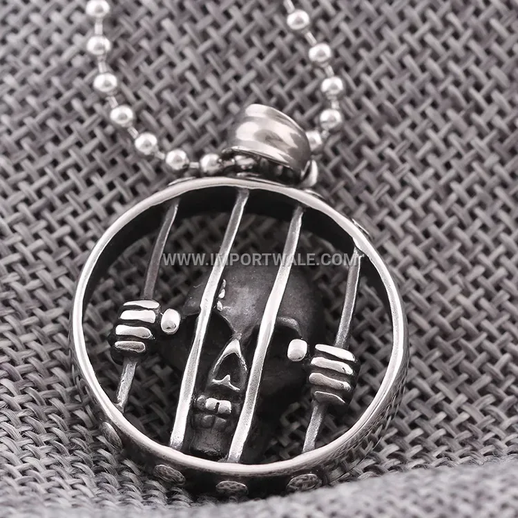 Vintage Skull Pendant Titanium Steel Men Necklace