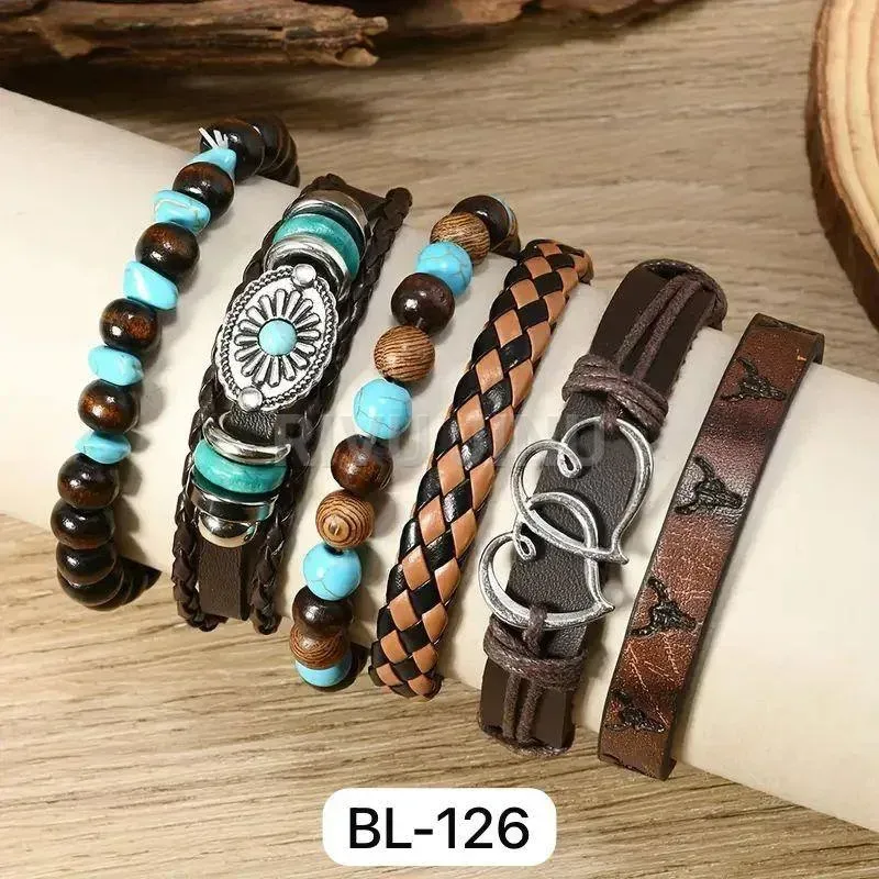 Rugged Adjustable Leather Biker Cuff Bracelet
