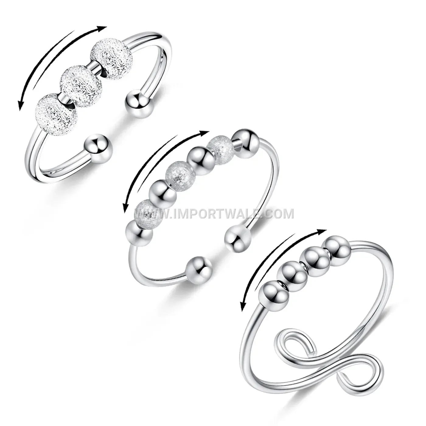 Adjustable Stainless Steel Spinner Ring