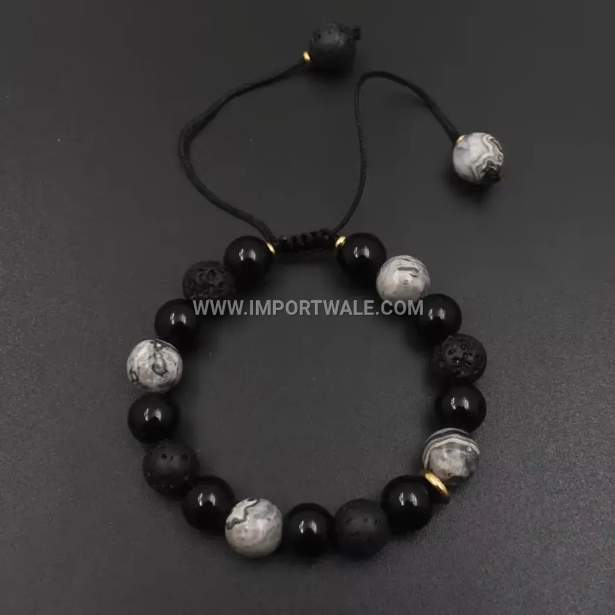Tricolor Geometric PU Leather Wave Charm Bracelet