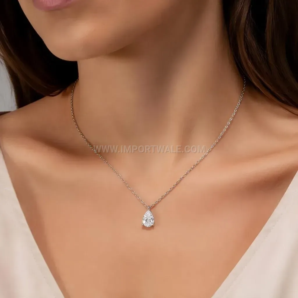 Baroque Pearl Stainless Steel Pendant Necklace