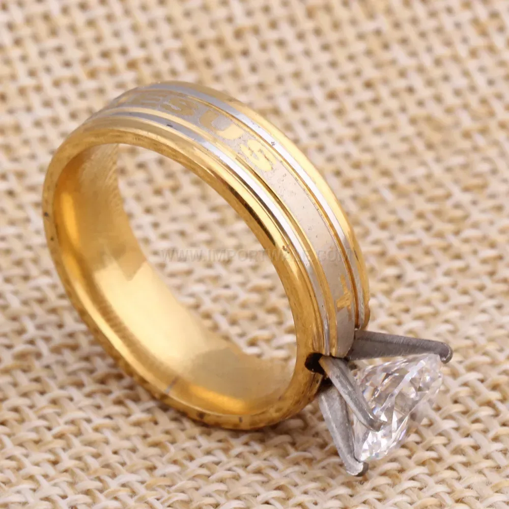 Premium Teardrop Cubic Zirconia 18K Gold Plated Stainless Steel Ring