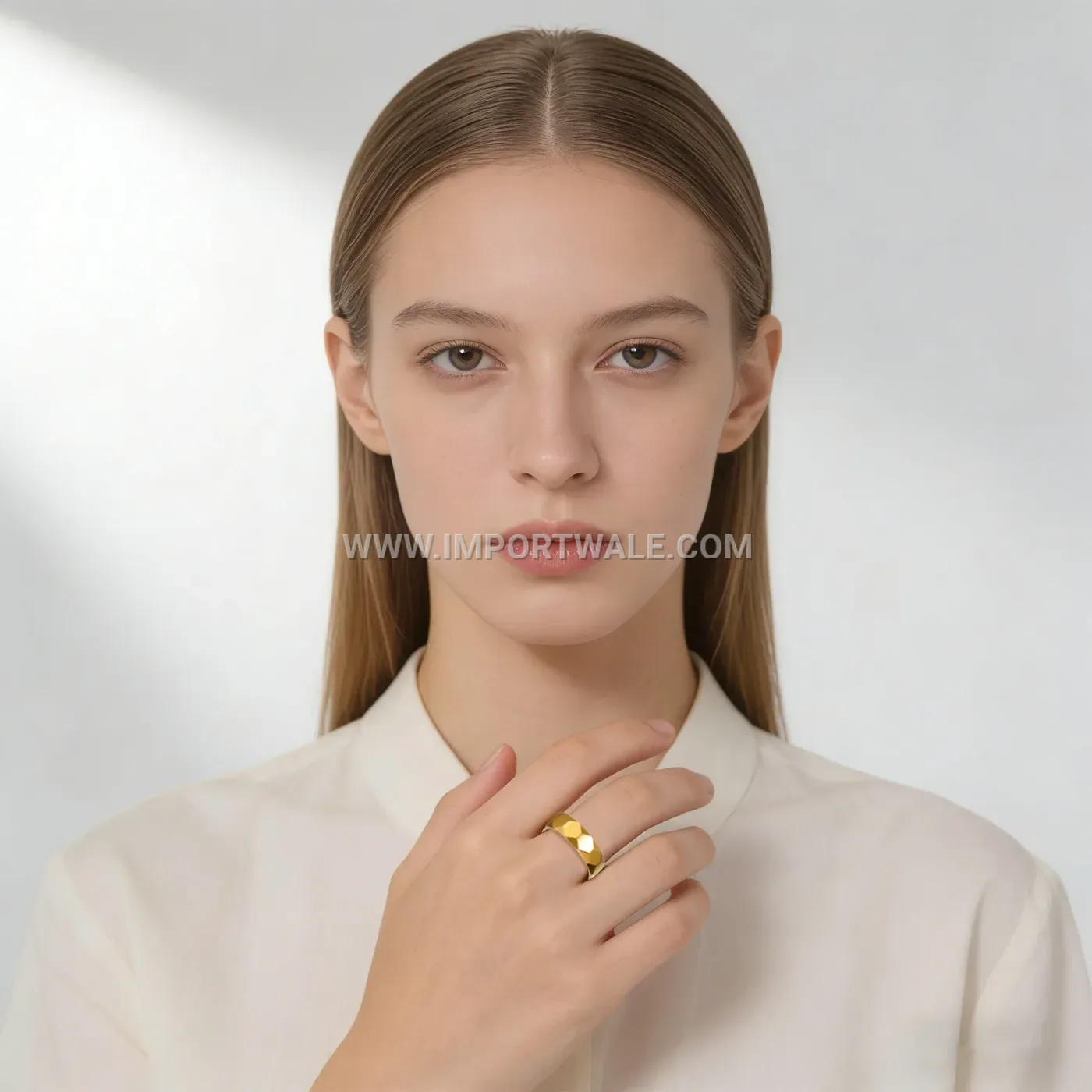Polished Geometric Faceted Stainless Steel Band Ring