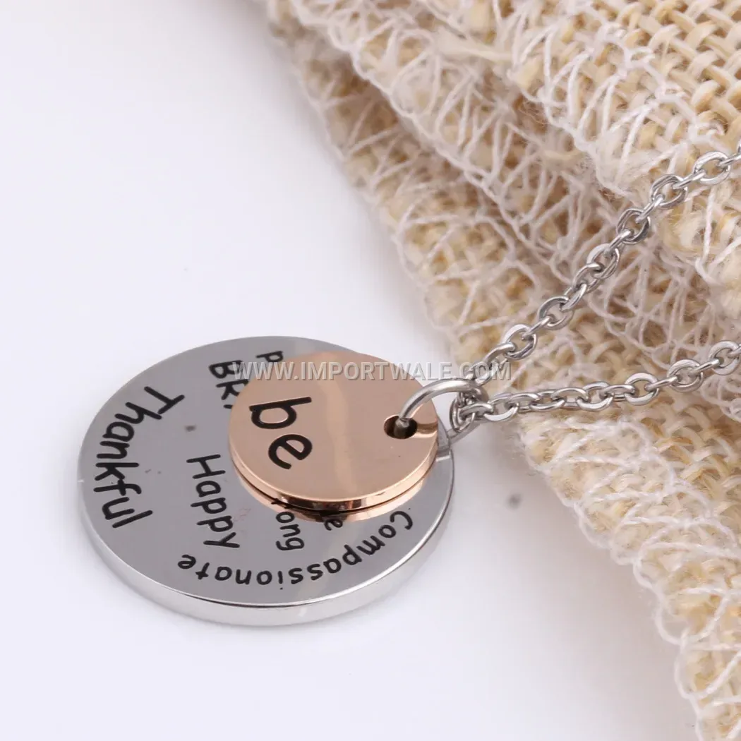Geometric Stainless Steel Letter Pendant Collar Necklace