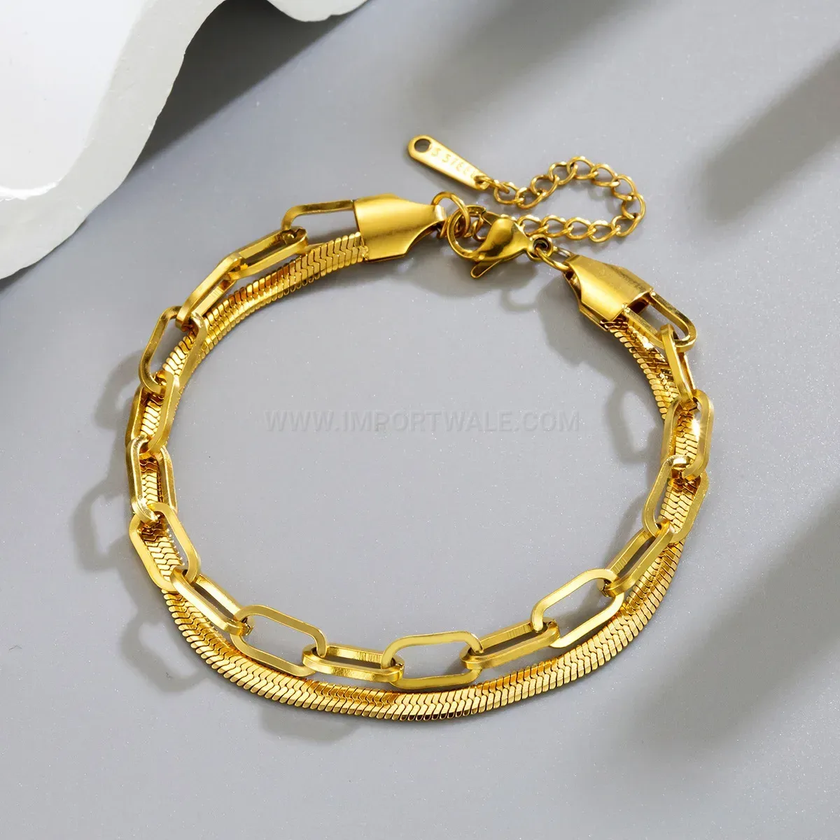 Layered Stainless Steel Snake Chain Bracelet