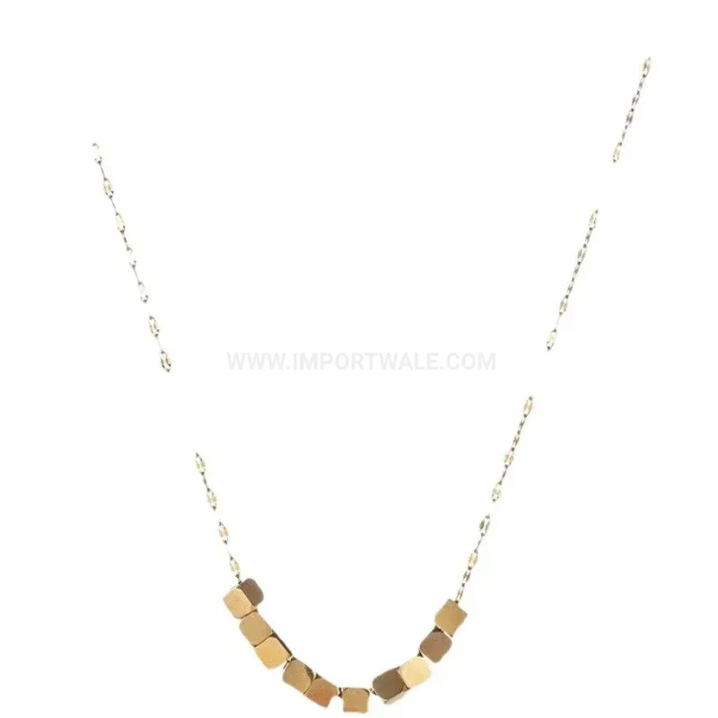 Trendy Titanium Steel Geometric Square Block Pendant Necklace