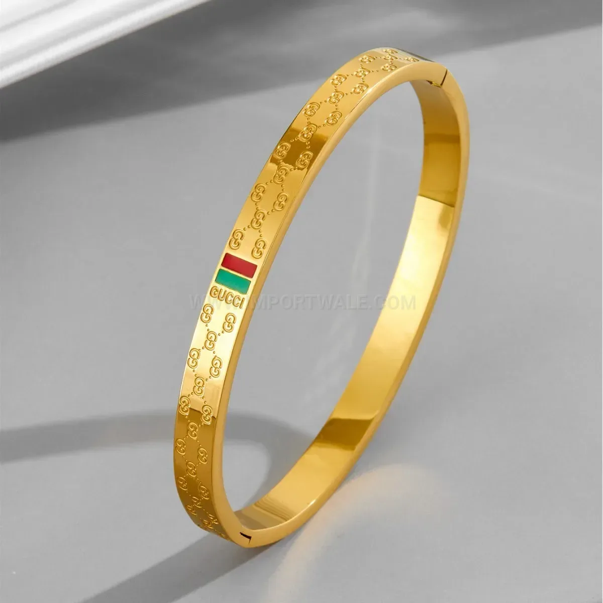 Chic Vintage Engraved Titanium Steel Double G Bangle Bracelet