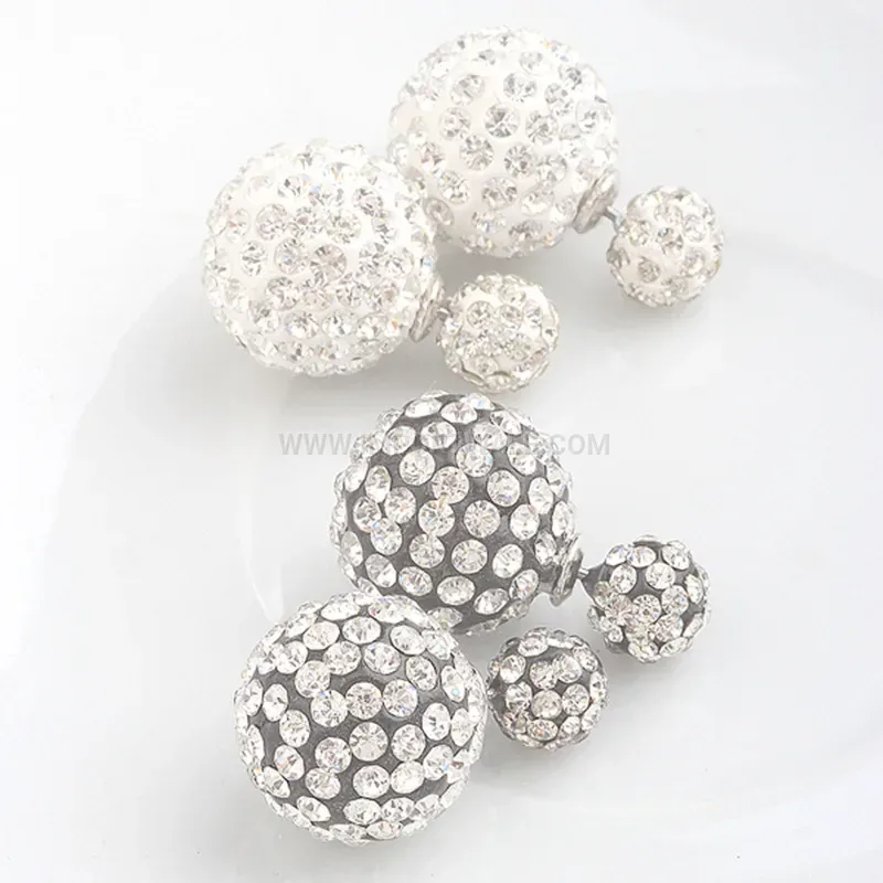 Sparkling Double Sided Crystal Ball Stud Earrings