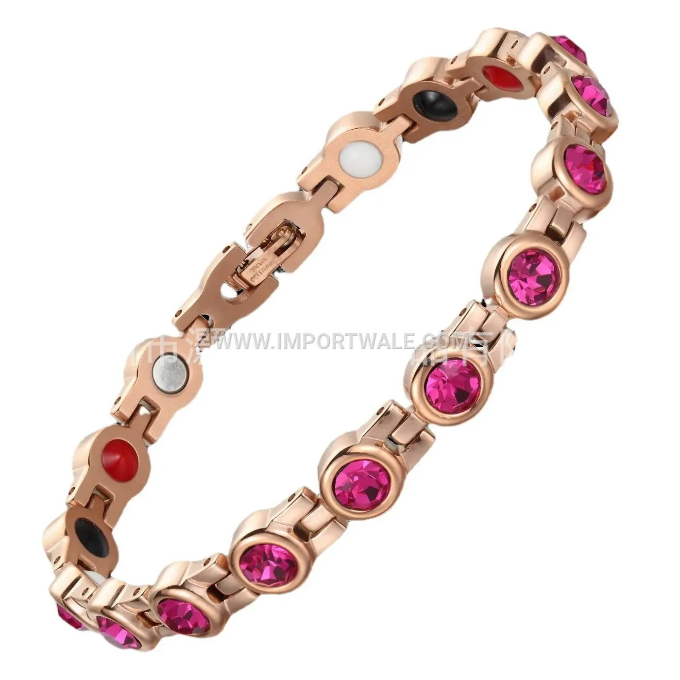 Adjustable 18K Gold Plated Titanium Steel Magnetic Bracelet